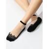 imageVerdusa Womens Fishnet Floral Lace Transparent SocksBlack1