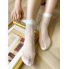 imageVerdusa Womens Fishnet Floral Lace Transparent SocksPolka Dots White
