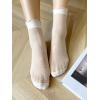 imageVerdusa Womens Fishnet Floral Lace Transparent SocksPolka Dots White
