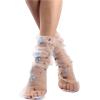 imageVerdusa Womens Fishnet Floral Lace Transparent SocksWhite Blue Flower