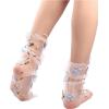 imageVerdusa Womens Fishnet Floral Lace Transparent SocksWhite Blue Flower