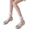 imageVerdusa Womens Fishnet Floral Lace Transparent SocksWhite Polka Dots