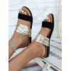 imageVerdusa Womens Metallic Strappy Flat Sandals Summer Slide Sandals Casual ShoesGold Black
