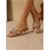 imageVerdusa Womens Rhinestone Clear Flat Sandals Square Toe Slide SandalsApricot