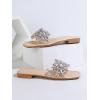 imageVerdusa Womens Rhinestone Clear Flat Sandals Square Toe Slide SandalsBeige