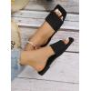 imageVerdusa Womens Square Open Toe Flat Sandals Slip On Slide SandalsBlack