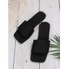 imageVerdusa Womens Square Open Toe Flat Sandals Slip On Slide SandalsBlack