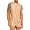 imageVerdusa Mens 2 Piece Metallic Outfit Sleeveless Tank Top and Short Tracksuit SetsGold