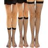 imageVerdusa Womens 4 Pairs Sheer Fishnet Stockings High Waist Lace Mesh TightsBlack