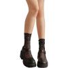 imageVerdusa Womens Fishnet Floral Lace Transparent SocksBlack
