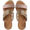 imageVerdusa Womens Metallic Strappy Flat Sandals Summer Slide Sandals Casual ShoesKhaki