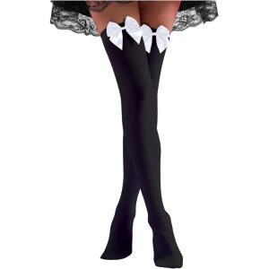 imageVerdusa Womens Bow Knot Over The Knee Socks Long Boot StockingsBlack