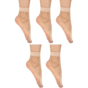 imageVerdusa Womens Fishnet Floral Lace Transparent SocksApricot