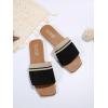 imageVerdusa Womens Color Block Flat Sandals Open Toe Beach Slides Outdoor ShoesBlack