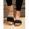 imageVerdusa Womens Color Block Flat Sandals Open Toe Beach Slides Outdoor ShoesBlack