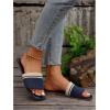 imageVerdusa Womens Color Block Flat Sandals Open Toe Beach Slides Outdoor ShoesBlue