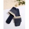 imageVerdusa Womens Color Block Flat Sandals Open Toe Beach Slides Outdoor ShoesBlue