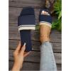 imageVerdusa Womens Color Block Flat Sandals Open Toe Beach Slides Outdoor ShoesBlue