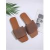 imageVerdusa Womens Color Block Flat Sandals Open Toe Beach Slides Outdoor ShoesCoffee Brown