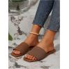 imageVerdusa Womens Color Block Flat Sandals Open Toe Beach Slides Outdoor ShoesCoffee Brown