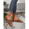 imageVerdusa Womens Color Block Flat Sandals Open Toe Beach Slides Outdoor ShoesCoffee Brown