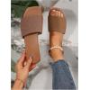 imageVerdusa Womens Color Block Flat Sandals Open Toe Beach Slides Outdoor ShoesCoffee Brown