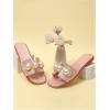 imageVerdusa Womens Flat Sandals Pearl Sandals Square Toe Summer Slip On Flat ShoesDusty Pink