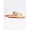 imageVerdusa Womens Flat Sandals Pearl Sandals Square Toe Summer Slip On Flat ShoesLight Brown