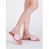 imageVerdusa Womens Flat Sandals Pearl Sandals Square Toe Summer Slip On Flat ShoesPink