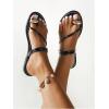 imageVerdusa Womens Metallic Open Toe Thong Sandals Summer Strappy Flat SandalsBlack