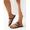 imageVerdusa Womens Metallic Open Toe Thong Sandals Summer Strappy Flat SandalsBlack