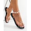 imageVerdusa Womens Metallic Open Toe Thong Sandals Summer Strappy Flat SandalsBlack Transparent