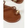 imageVerdusa Womens Metallic Open Toe Thong Sandals Summer Strappy Flat SandalsBrown