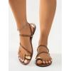 imageVerdusa Womens Metallic Open Toe Thong Sandals Summer Strappy Flat SandalsBrown