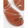 imageVerdusa Womens Metallic Open Toe Thong Sandals Summer Strappy Flat SandalsBrown Transparent