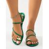 imageVerdusa Womens Metallic Open Toe Thong Sandals Summer Strappy Flat SandalsGreen