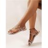 imageVerdusa Womens Metallic Open Toe Thong Sandals Summer Strappy Flat SandalsSilver