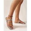 imageVerdusa Womens Metallic Open Toe Thong Sandals Summer Strappy Flat SandalsSilver