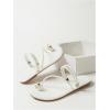 imageVerdusa Womens Metallic Open Toe Thong Sandals Summer Strappy Flat SandalsWhite
