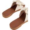 imageVerdusa Womens Open Toe Flat Sandals Bow Knot Slides Leather Summer SlippersBeige
