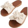 imageVerdusa Womens Open Toe Flat Sandals Bow Knot Slides Leather Summer SlippersBeige
