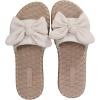 imageVerdusa Womens Open Toe Flat Sandals Bow Knot Slides Leather Summer SlippersBeige Rib