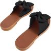 imageVerdusa Womens Open Toe Flat Sandals Bow Knot Slides Leather Summer SlippersBlack