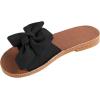 imageVerdusa Womens Open Toe Flat Sandals Bow Knot Slides Leather Summer SlippersBlack