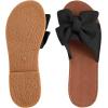 imageVerdusa Womens Open Toe Flat Sandals Bow Knot Slides Leather Summer SlippersBlack