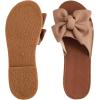 imageVerdusa Womens Open Toe Flat Sandals Bow Knot Slides Leather Summer SlippersBrown