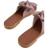 imageVerdusa Womens Open Toe Flat Sandals Bow Knot Slides Leather Summer SlippersDusty Pink