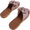 imageVerdusa Womens Open Toe Flat Sandals Bow Knot Slides Leather Summer SlippersDusty Pink