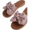 imageVerdusa Womens Open Toe Flat Sandals Bow Knot Slides Leather Summer SlippersDusty Pink