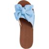 imageVerdusa Womens Open Toe Flat Sandals Bow Knot Slides Leather Summer SlippersLight Blue